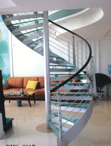 Spiral stainless steel staircase 